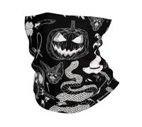 Halloween Pumpkin Witch Grave Bats Vintage Neck Scarf Durable Neck Warmer Breathable Half Face Scarf For Yoga Running Tennis 25X50Cm