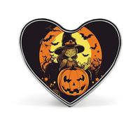 Halloween Pumpkin Witch Heart Shape Lapel Pin Personalized Pinback Button Badges Retro Punk Button Pin Kawaii Heart Badges for Men Women Clothes Bags Hats & Gift