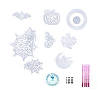 Halloween Pumpkin Witch Silicone Mold Wall-Mounted Wind Keychain Pendant Epoxy Resin Crafting Wind Molds for Resin Casting
