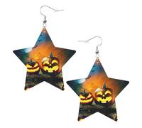 Halloween Pumpkin Women's Fashion Earrings, Celestial Dangle Earrings, Star Shape Jewelry for a Versatile