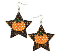 Halloween Pumpkin Women's Fashion Earrings, Celestial Dangle Earrings, Star Shape Jewelry for a Versatile
