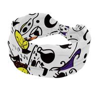 Halloween Pumpkin Youkai Magic Cute Wide Headbands for Women Non Slip Turban Headband Elastic Hair Bands Yoga Hairband Sweat Sports Workout Headwrap