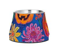 Halloween Pumpkins and Ghosts Bowl for Pets Enhanced Stainless Steel Pets Feeding Bowl for Dogs Cats Rabbits Birds Whisker Friendly plato para perro