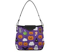 Halloween Pumpkins Black Cat ghosts Shoulder Hand Bags for Women Women's Trendy Purses with Removable Straps for, Halloween Pumpkins Black Cat Ghosts, One Size