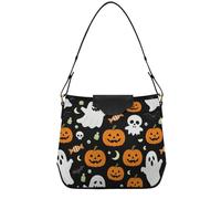 Halloween Pumpkins Black Cat ghosts Shoulder Hand Bags for Women Women's Trendy Purses with Removable Straps for, Halloween Pumpkins Skulls Ghosts, One Size
