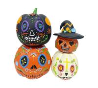 Halloween Pumpkins | Decorative Pumpkin Figures | Ornament Stackable 4 Piece Magnetic Statue for Hallway, Feasts, Parties, Desk, Home, Bedroom and Holidays