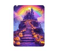 Halloween Pumpkins Haunted House Rainbows Car Air Freshener Decorative Hanging Aromatherapy Tablets for Car Trucks Square