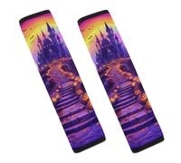 Halloween Pumpkins Haunted House Rainbows Car Seat Belt Pads Cover Durable Seatbelt Shoulder Strap Car Accessories 2PCS