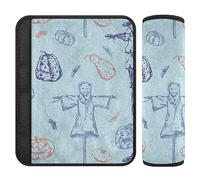 Halloween Pumpkins Scarecrows Comfort Seat Belt Pad Belt Covers for Adults Seat Shoulder Protector Cushion for Babys 2 Pack 6.5 * 6.5in