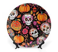Halloween Pumpkins Skull Bone China Decorative Plate Ceramic Dinner Plates Decorative Plate Art Crafts Gifts