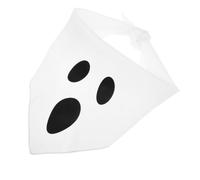 Halloween Puppy Cat Triangle Bib Scarf for Parties, White Polyester | Pumpkin Motif, Easy Wash and Reuse, Costume-ready Styling for Kittens and Puppies at Trick-or-treat Walks