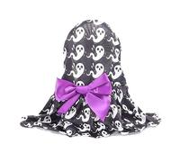 Halloween Puppy Dress Unique Ghost Pattern Round Neck Minimalist Fashionable Comfortable Soft Holiday Dog Clothes Polyester Material for Halloween Parties Family Gatherings