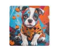 Halloween puppy Memphis art style Magic Cosmetic Bag Cloth Makeup Bag Organizer Wrap Camera Lens Cloth Wrapper For Toiletries Size 21.7x21.7in