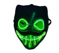 Halloween Purge LED Light-Up - Scary Glowing for Adults, Kids, Couples - EL Wire Party Festival Mqs916 (Green, 23x17cm)