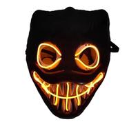 Halloween Purge LED Light-Up - Scary Glowing for Adults, Kids, Couples - EL Wire Party Festival Mqs916 (Orange, 23x17cm)