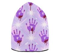 Halloween Purple Bloody Hands caps for Men Women's Knit Hats Essentials for Hiking
