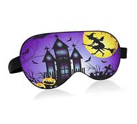 Halloween Purple Night Breathable Sleeping Eyes Mask, Cool Feeling Eye Sleep Cover for Summer Rest, Elastic Contoured Blindfold for Women & Men Travel
