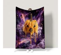 Halloween Purple Warm Bed Blanket Fantastic Artistic Retro Mysterious Couch Blanket Fluffy Soft Warm For children teenagers adults and the elderly Queen (200 x 200 CM)