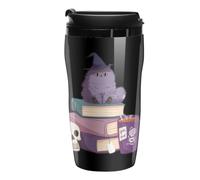 Halloween Purple Witch Cat Travel Mug with Lid Coffee Cup 250ml