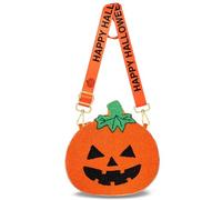 Halloween Purse for Women Beaded Pumpkin Boo Ghost Candy Corn Crossbody Shoulder Bag Halloween Costume Bag Outfits, Orange, Style a