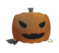 Halloween Purse Pumpkin Purse For Girls Women Cute Crossbody Shoulder Bag With Halloween Bats Wall Decors Lunch Bag with Shoulder Strap (Gold, One Size)