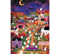 Halloween Puzzle 1000 Piece for Adults with Letters on Back, Ghost Town | 27.5"x19.7"Jigsaw Puzzle Featuring Spooky Ghostly Monster, Halloween Gifts & Decor, Family Gatherings Game Night, Dust-free