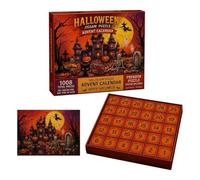 Halloween Puzzle Advent - House Stem Calendar Set, 30 Day Puzzle Countdown Toy, Interactive Seasonal Building Activity | Suitable for Families Classrooms Gatherings Parties Educational Stem Learning