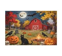 Halloween Puzzles 1000 Pieces - Autumn Fall Jigsaw Puzzles for Adults- Light A Jack-o'-Lantern 30x20 in