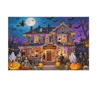 Halloween Puzzles 1000 Pieces-Creative Play & Haunted House Pumpkin,Witch,Skeleton,Ghost,Grave Theme Puzzles-for Holiday Party Gifts Or Halloween Home Decorations 30x20 in