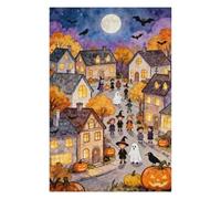 Halloween Puzzles 1000 Pieces for Adults - Halloween Town Jigsaw Puzzle Challenging Puzzle Perfect for Game Nights Home Decor Lovers 30x20 in