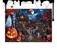 Halloween Puzzles for Adults - 1000 Pieces Haunted House Family Jigsaw Puzzle, Educational Toys for Learning and Entertainment, Board Game Activity for Leisure Autumn Decoration Indoor Gathering | Fun