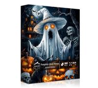 Halloween Puzzles for Adults 1000 Pieces,Haunted House Ghost Pumpkin Puzzle Skull,Horror Black Cat Holiday Jigsaw Puzzles Spooky Scary Skeleton