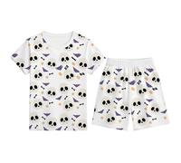 Halloween Pyjamas Boys Girls Cotton Toddler Clothes Long Sleeve Nightwear Tops and Pants Sets Sleepwear Children PJs Set Outfits Cute White