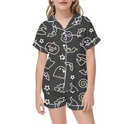 Halloween Pyjamas Boys Girls Cotton Toddler Clothes Pjs Skeleton Pumpkin Sleepwear Nightwear Tops and Pants Sets Ghost Print Pajamas Unicorn Pajama Set Dark Gray