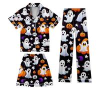 Halloween Pyjamas Boys Girls for Bat Pajama Set Long Sleeve Cotton Sleepwear Outfits Toddler Pants Sets Nightwear cute Black
