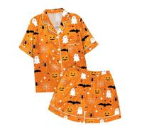 Halloween Pyjamas Boys Girls Unisex Kids Bat Pajama Set Sleepwear Nightwear Skeleton Long Sleeve 2 Piece PJs Sets Cotton Outfit