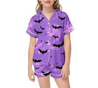 Halloween Pyjamas Boys Girls Unisex Kids Pjs Skeleton Pumpkin Sleepwear Nightwear Tops and Pants Sets Set Long Sleeves Family Matching Pajamas