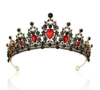 Halloween Queen Crown Gothic Black And Red Noble Tiara For Queen Costume | Elegant Gothic Halloween Crown For Halloween Queens, Themed Events, Stage Wear, And Gifts