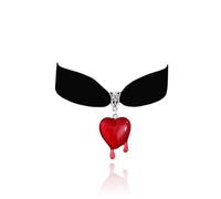 Halloween Queen of Hearts Costum Women Red Heart Queen Black Choker Necklaces for Women Vintage Velvet Halloween Accessories Costums Party Vampire Jewelry