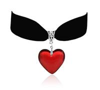 Halloween Queen of Hearts Costum Women Red Heart Queen Black Choker Necklaces for Women Vintage Velvet Halloween Accessories Costums Party Vampire Jewelry