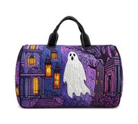 Halloween Quilted Duffle Bag,Retro Boho Travel Beach Portable Weekender Bag (E1,L(18″Lx9″Wx9″H))
