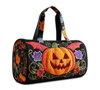 Halloween Quilted Duffle Bag,Retro Boho Travel Beach Portable Weekender Bag (H3,L(18″Lx9″Wx9″H))
