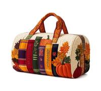 Halloween Quilted Duffle Bag,Retro Boho Travel Beach Portable Weekender Bag (O,L(18″Lx9″Wx9″H))