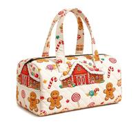 Halloween Quilted Duffle Bag,Retro Boho Travel Beach Portable Weekender Bag (Q,L(18″Lx9″Wx9″H))