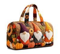 Halloween Quilted Duffle Bag,Retro Boho Travel Beach Portable Weekender Bag (R1,L(18″Lx9″Wx9″H))