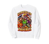 Halloween Raccoon Witch Stirring Trash Trouble Sweatshirt
