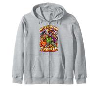Halloween Raccoon Witch Stirring Trash Trouble Zip Hoodie