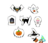 Halloween Racers - Stainless Steel Cookie Cutter Set | Ghost, Bat, Witch Hat, Cat, Skull, Spider, Cobweb, Coffin, Tom Stone Shape