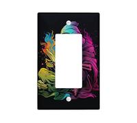 Halloween Rainbow Skull Light Switch Cover Plate/Outlet Covers, Modern Gothic for Wall Accents, Thermoplastic Wall Plates,Standard Size Single Rocker