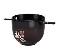Halloween Ramen Bowl, Japanese Ramen Bowl with Chopsticks, Ceramic, for Asian Pho Soup Thai Miso Udon Wonton Noodle, Rice, Dipping, for Home or Restaurant, Microwave and Dishwasher Safe, Birthday Gift